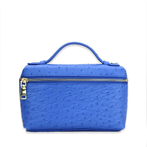 New Fashion designer handbag embossed ostrich leather portable bag small clutch bag lady hand bag purse