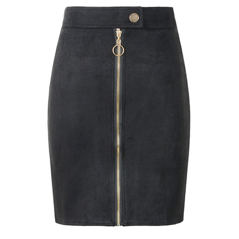 Neophil Women Suede Mini Pencil Skirts Female Vintage Style 2019 Winter Front Zipper Button Ladies Short Skirts Tutu Saia S1911
