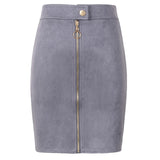 Neophil Women Suede Mini Pencil Skirts Female Vintage Style 2019 Winter Front Zipper Button Ladies Short Skirts Tutu Saia S1911
