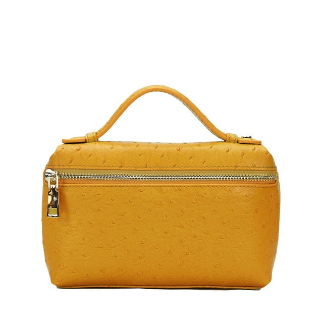 New Fashion designer handbag embossed ostrich leather portable bag small clutch bag lady hand bag purse