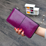 Women Wallets Candy Oil Leather Wallet Long Design Day Clutch Casual Lady Cash Purse Women Hand Bag Carteira lady phone bag