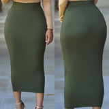 Women Sexy Skirt Clothes Solid Color Ladies Bandage High Waist Pencil Bodycon Maxi Skirts