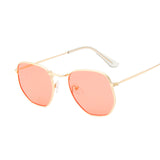 Hexagon Black Sunglasses Women Brand Designer Small Square Sunglases Men Metal Frame Driving Fishing Sun Glasses Female