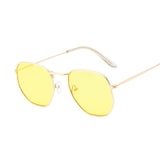 Hexagon Black Sunglasses Women Brand Designer Small Square Sunglases Men Metal Frame Driving Fishing Sun Glasses Female