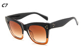 Luxury Rectangle sunglasses women brand design retro colorful transparent fashion cat eye sun glasses Female Eyewear  UV400