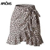 Aproms Multi Dot Print Short Mini Skirts Women Summer Ruffle High Waist Bow Tie Skirt Ladies Streetwear Slim Bottoms Saias 2019