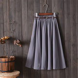 Surmiitro Midi Knee Length Summer Skirt Women With Belt 2019 Fashion Korean Ladies High Waist Pleated A-line School Skirt Female