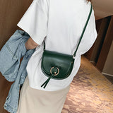 Semicircle Crossbody Bags For Woman 2019 Solid color PU Leather Handbags and Purses Female Cross Body Bag Ladies Hand Bag New