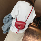 Semicircle Crossbody Bags For Woman 2019 Solid color PU Leather Handbags and Purses Female Cross Body Bag Ladies Hand Bag New