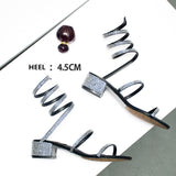 Summer Women Sandals 2019 Fashion Sexy Rhinestone Mid Heel Tied Party Breathable Comfort Shopping Woman Walking Casual Shoes