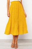 2019 Summer Casual Chiffon Print Pockets High Waist Pleated Maxi Skirt Womens Long Skirts For Women