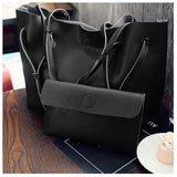Female Hand Bag 2Pcs Fashion Women Luxury Handbag Large Tote Purse  Crossbody Satchel Pu Leather Shoulder Messenger Bag Brown