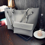 Female Hand Bag 2Pcs Fashion Women Luxury Handbag Large Tote Purse  Crossbody Satchel Pu Leather Shoulder Messenger Bag Brown