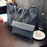 Female Hand Bag 2Pcs Fashion Women Luxury Handbag Large Tote Purse  Crossbody Satchel Pu Leather Shoulder Messenger Bag Brown